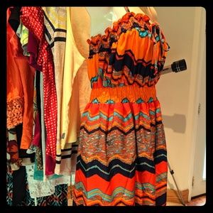 Sequin Hearts Spaghetti Strap Geometrical Dress